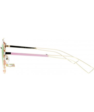 Cat Eye Womens Retro Designer Cat Eye Wire Horn Rim Diva Sunglasses - Pink White - C212O4DVBEF $19.24