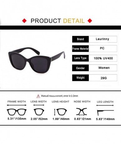 Square Vintage Square Women Sunglasses Cat Eye Design Frame Clear Polarized Lens - Black Frame Grey Lens - C0198R9G5D9 $21.84