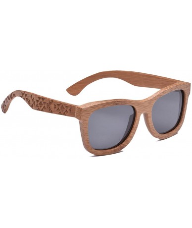 Aviator Bamboo Wood Polarized Sunglasses For Men & Women - Temple Carved Collection - CC188R7QRLR $42.35