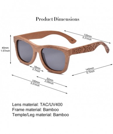 Aviator Bamboo Wood Polarized Sunglasses For Men & Women - Temple Carved Collection - CC188R7QRLR $42.35