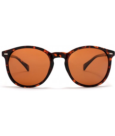 Oval Polarized Round Verona Horned Rim Sunglasses - Brown - C7182043077 $25.06