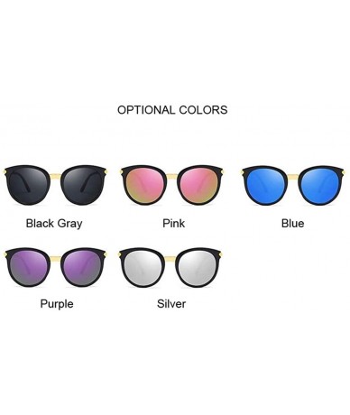 Round Retro Round Sunglasses Women Black Female Sun Glasses Lady - Silver - C2198XRXT7O $19.90