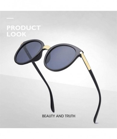 Round Retro Round Sunglasses Women Black Female Sun Glasses Lady - Silver - C2198XRXT7O $19.90