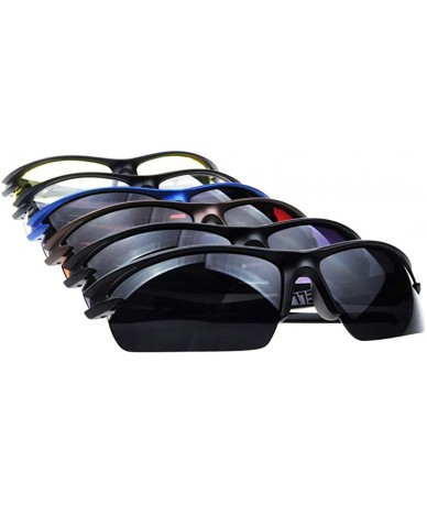 Rectangular 3 Pieces Sunglasses Men's Windproof Sunglasses Rectangular Sunglasses - Black - CH194LEGZ09 $22.09