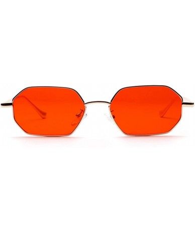 Round Women Retro Classic Small Polygon Sunglasses Men Luxury Vintage Mirrors Colour Transparent Lens Sun Glasses - 4 - CQ198...