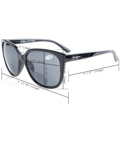 Oversized Oversize Bifocal Sunglassess Black +1.0 - Black - CQ12GPC57HT $18.75