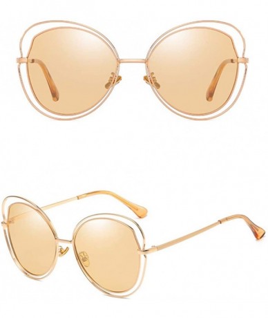 Aviator Women's Polarizing Sunglasses Metal Retro Sunglasses - C - C118QQG0HHC $73.21