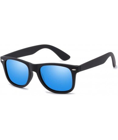 Sport Polarized Sunglasses 80's Retro Classic Stylish For Men Women - Black&blue - CD18MGKIKY8 $18.53