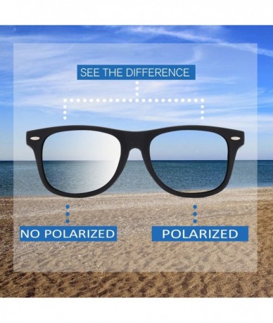 Sport Polarized Sunglasses 80's Retro Classic Stylish For Men Women - Black&blue - CD18MGKIKY8 $18.53