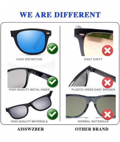 Sport Polarized Sunglasses 80's Retro Classic Stylish For Men Women - Black&blue - CD18MGKIKY8 $18.53