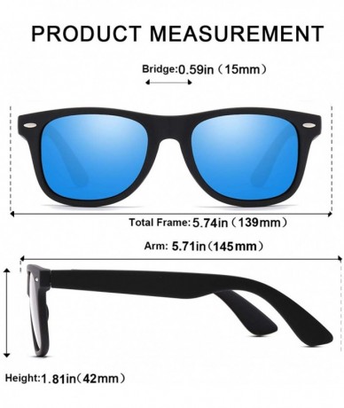 Sport Polarized Sunglasses 80's Retro Classic Stylish For Men Women - Black&blue - CD18MGKIKY8 $18.53