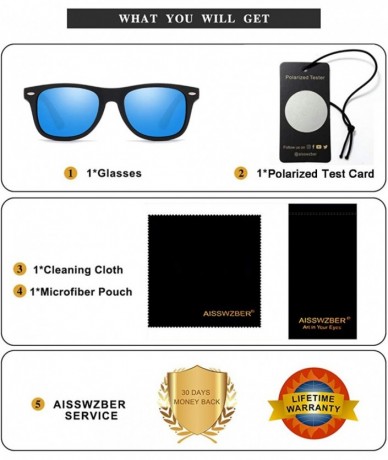 Sport Polarized Sunglasses 80's Retro Classic Stylish For Men Women - Black&blue - CD18MGKIKY8 $18.53