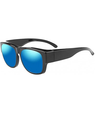 Wrap Oversized Fits Over Sunglasses Mirrored Polarized Lens Oval for men women Driver Goggles - 1 - C0198DIYGLZ $34.67