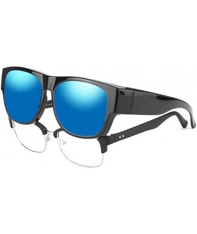 Wrap Oversized Fits Over Sunglasses Mirrored Polarized Lens Oval for men women Driver Goggles - 1 - C0198DIYGLZ $34.67