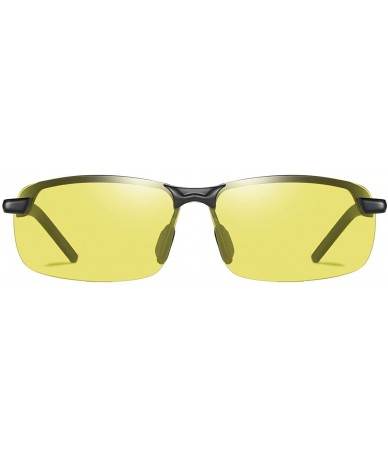 Rectangular Photochromic Polarized Sunglasses Men Women for Day and Night Driving Glasses - A3043-yellow - CQ18YMSSEZT $35.08