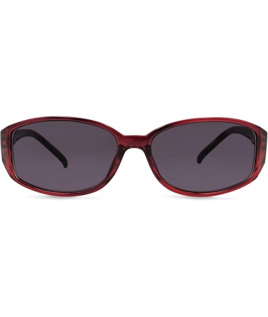 Round Stylish Full Reader Sunglasses - Burgundy - CL119RZ1QNB $34.49