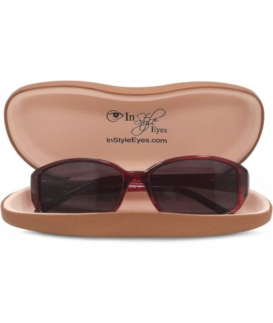 Round Stylish Full Reader Sunglasses - Burgundy - CL119RZ1QNB $34.49