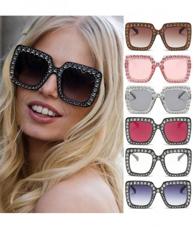 Square Glasses Artificial Oversized Sunglasses Quadrate - C118S2IMODR $19.32