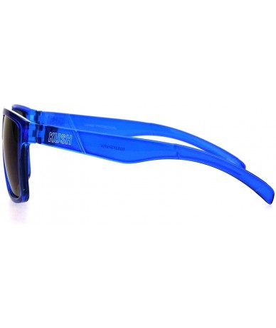 Rectangular Kush Translucent Color Frame Mens Horn Rim Hipster Plastic Sunglasses - Blue - CC18HEY72UK $19.61