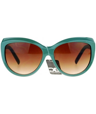 Oversized Womens Oversized Round Cateye Sunglasses Designer Fashion Colorblock Side - Green - CO189ZH9CGI $18.95