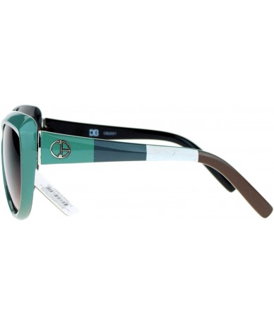 Oversized Womens Oversized Round Cateye Sunglasses Designer Fashion Colorblock Side - Green - CO189ZH9CGI $18.95