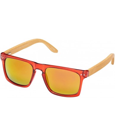 Wayfarer BP Nico Sunglasses Crystal Red With Natural Bamboo BP16062 - CW182K099ST $66.51