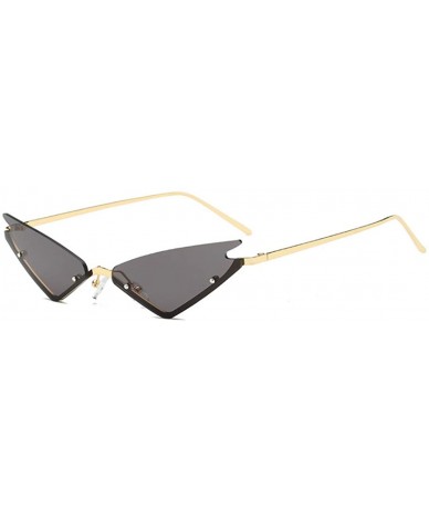 Square Unisex Fashion Cat Eye Metal Frame Candy Color Small Sunglasses UV400 - Gray - C918NH48R6T $18.78