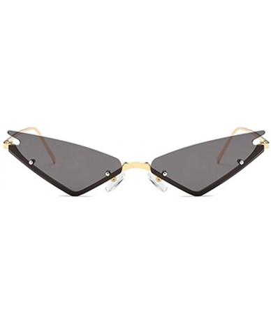 Square Unisex Fashion Cat Eye Metal Frame Candy Color Small Sunglasses UV400 - Gray - C918NH48R6T $18.78