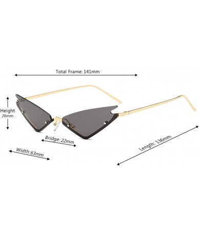 Square Unisex Fashion Cat Eye Metal Frame Candy Color Small Sunglasses UV400 - Gray - C918NH48R6T $18.78