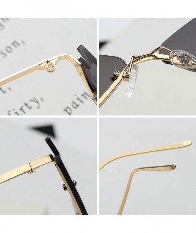 Square Unisex Fashion Cat Eye Metal Frame Candy Color Small Sunglasses UV400 - Gray - C918NH48R6T $18.78