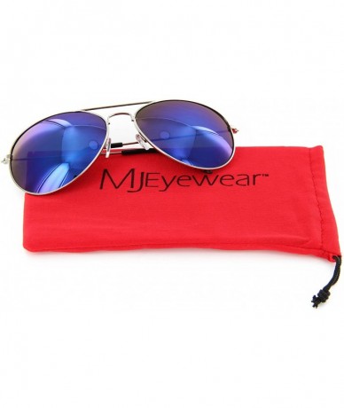 Aviator Fashion Aviator Sunglasses Color Mirror Lens - Silver - CW12HG8IOHB $16.56