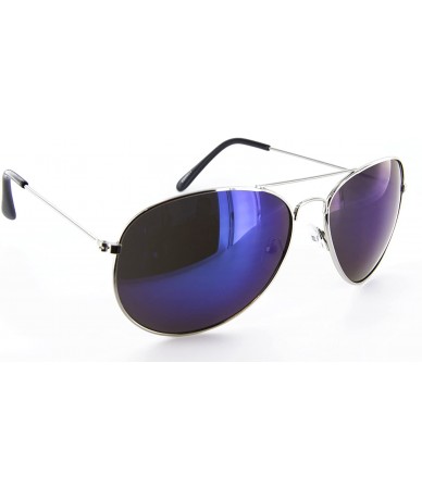 Aviator Fashion Aviator Sunglasses Color Mirror Lens - Silver - CW12HG8IOHB $16.56