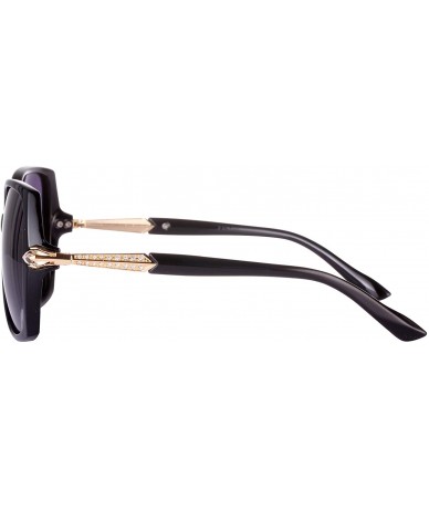 Butterfly Polarized Sunlgasses Womens Mens Square Frame Mirrored Lens - Black - CW18GYL3YXZ $17.41