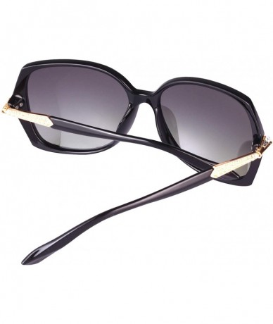 Butterfly Polarized Sunlgasses Womens Mens Square Frame Mirrored Lens - Black - CW18GYL3YXZ $17.41