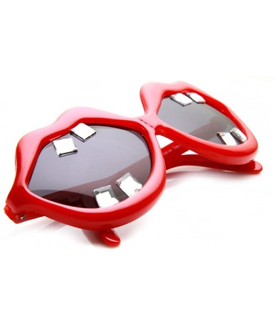 Oversized Lip Shaped And Teeth Pink Red Lips Novelty Party Sunglasses - Red Smoke - CR11OY7R5V9 $19.64