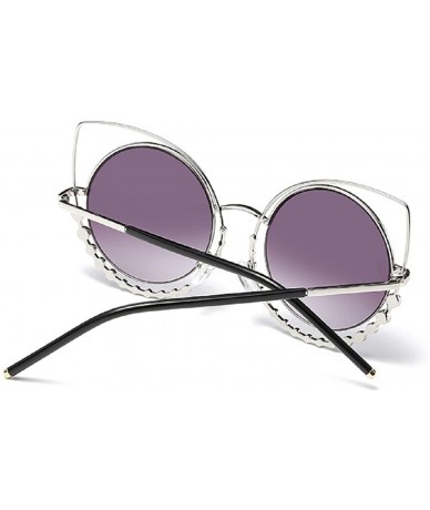 Sport Sunglasses Women Oversized Cateye Crystal Designer Shades Metal Frame - Black - CC18CRQEXIH $18.35