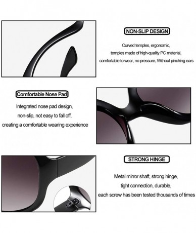 Oversized Oversized Polarized for Women Sunglasses Classic Fashion Brand Designer Shades for Ladies Sunglasses - Champagne - ...