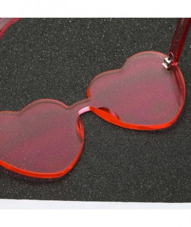 Oversized Sunglasses for Women Heart Sunglasses Vintage Sunglasses Retro Oversized Glasses Eyewear Rimless Sunglasses - A - C...