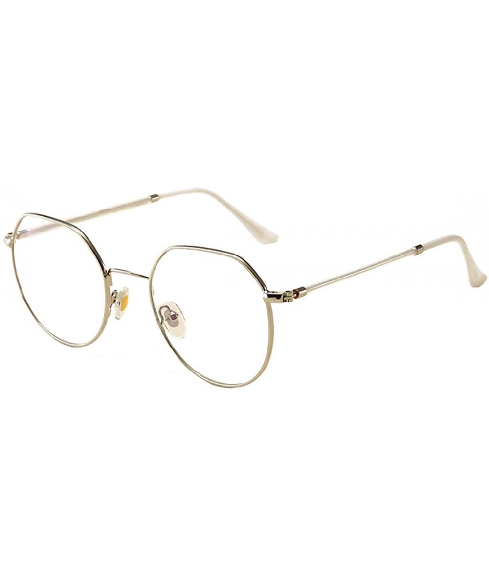 Oval Men women Vintage Classic Oval Frame Clear Lens Glasses - Silver - CU196WYT68Y $18.14