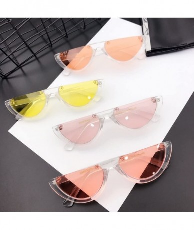 Cat Eye Cat's Eye Sunglasses Triangle Half Frame - Retro Sunglasses for Women Vintage Super Cool Sunglasses - C8189X6C2KQ $17.94