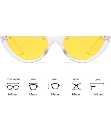 Cat Eye Cat's Eye Sunglasses Triangle Half Frame - Retro Sunglasses for Women Vintage Super Cool Sunglasses - C8189X6C2KQ $17.94