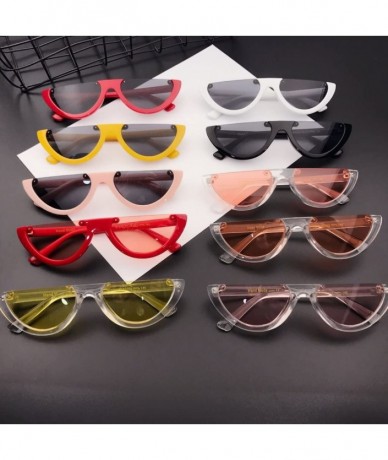 Cat Eye Cat's Eye Sunglasses Triangle Half Frame - Retro Sunglasses for Women Vintage Super Cool Sunglasses - C8189X6C2KQ $17.94