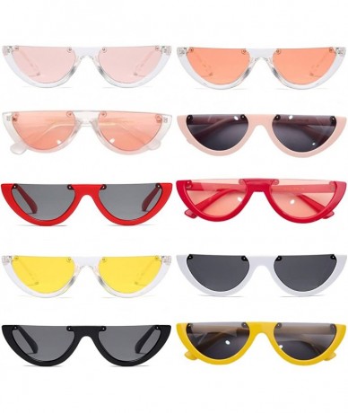 Cat Eye Cat's Eye Sunglasses Triangle Half Frame - Retro Sunglasses for Women Vintage Super Cool Sunglasses - C8189X6C2KQ $17.94