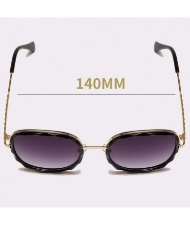 Oversized Sunglasses Euro-American sunglasses Metal Wave Mirror Circle Frame Anti-ultraviolet - D - CS18Q88RTL8 $44.57