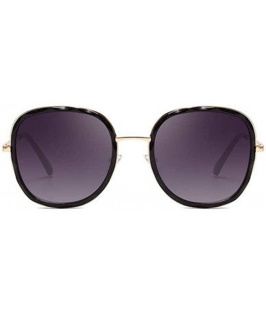 Oversized Sunglasses Euro-American sunglasses Metal Wave Mirror Circle Frame Anti-ultraviolet - D - CS18Q88RTL8 $44.57