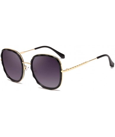 Oversized Sunglasses Euro-American sunglasses Metal Wave Mirror Circle Frame Anti-ultraviolet - D - CS18Q88RTL8 $44.57