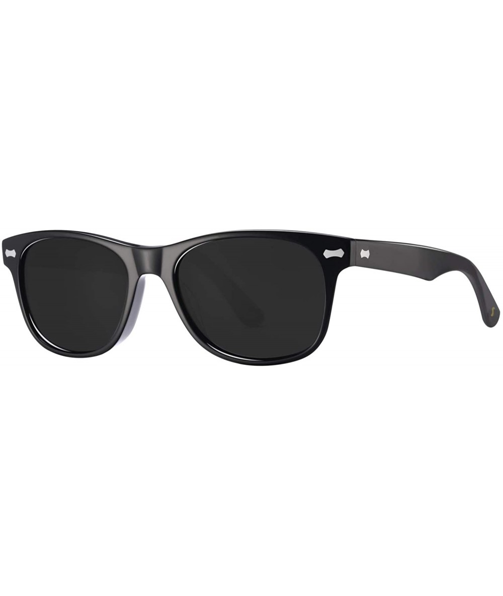 Aviator Polarized Sunglasses Protection Driving Flexible - Rectangular Black Frame & Black Lens - CN18L0EG7X9 $41.68