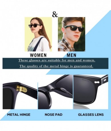 Aviator Polarized Sunglasses Protection Driving Flexible - Rectangular Black Frame & Black Lens - CN18L0EG7X9 $41.68