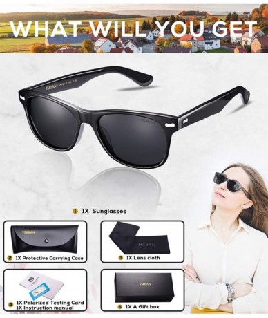 Aviator Polarized Sunglasses Protection Driving Flexible - Rectangular Black Frame & Black Lens - CN18L0EG7X9 $41.68