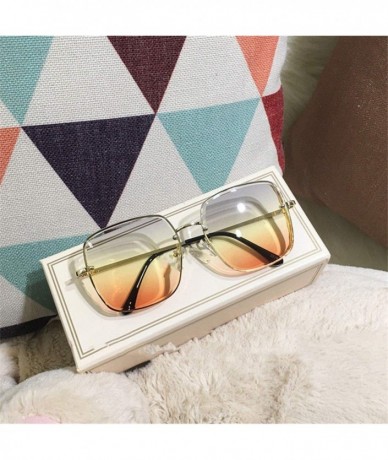 Oversized 2019 New Brand Designer Sunglasses Women's Oversized Female Sun Glasses Women UV400 - C04 - CU197A29GYU $40.55